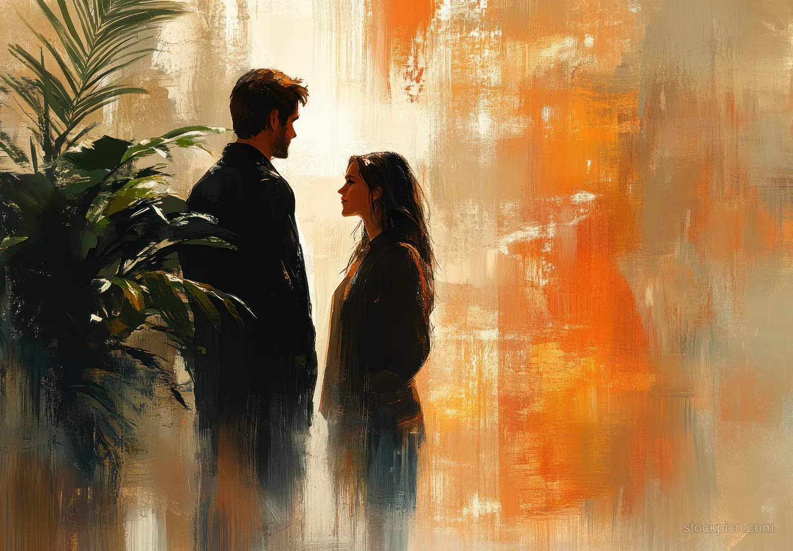 An Indian couple sits apart after a quarrel, reflecting with tense, thoughtful expressions in a warm living room.