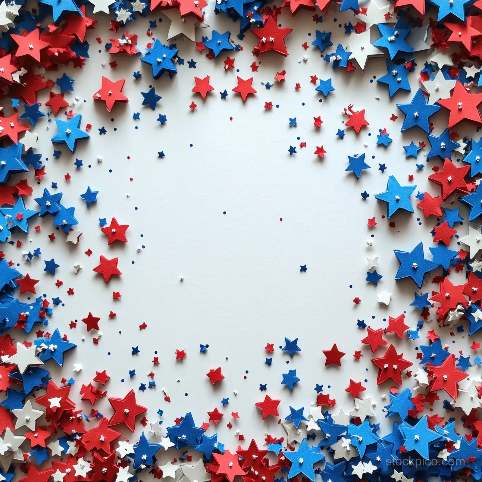 4th of July Independence Day Patriotic Star Confetti Paper Background