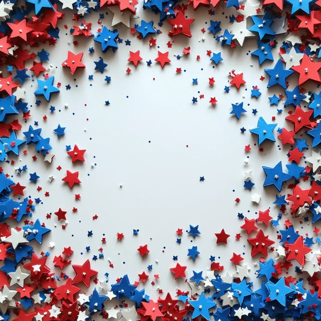 4th of July Independence Day Patriotic Star Confetti Paper Background