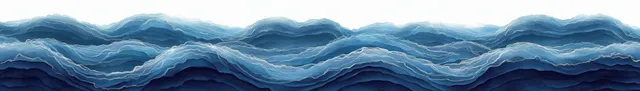 Watercolor ocean wave pattern with cute crests in blue, soft gradients, seamless repeat