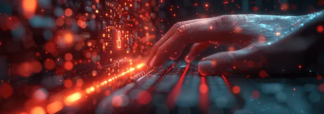 Businessman typing with digital padlock over glowing cybersecurity network grid
