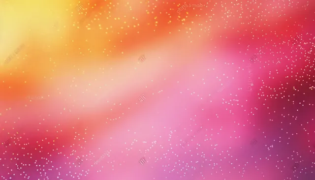 Dreamy warm gradient background with star-like white dots sparkling across orange red pink purple haze
