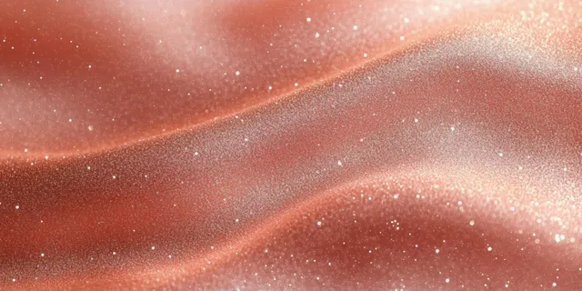 Rose-gold glitter bokeh background with sparkling abstract curves in soft natural light
