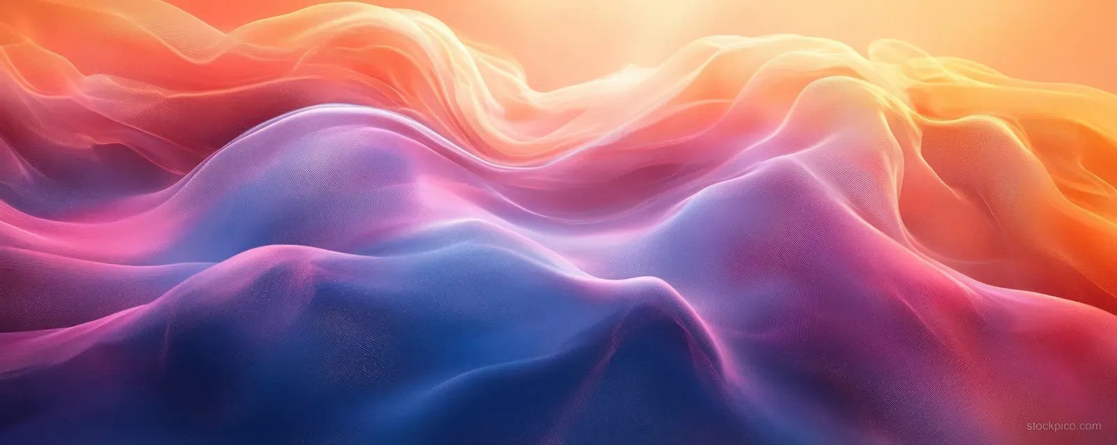 Iridescent holographic wave textures with pastel rainbow gradients on a reflective abstract background.