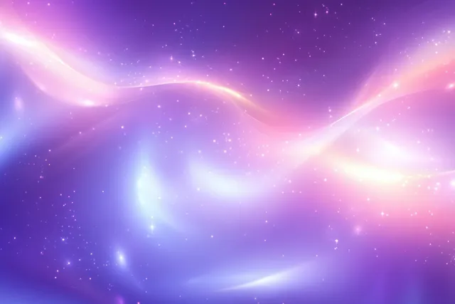 Ethereal purple and blue nebula swirls with sparkling light trails and soft glow