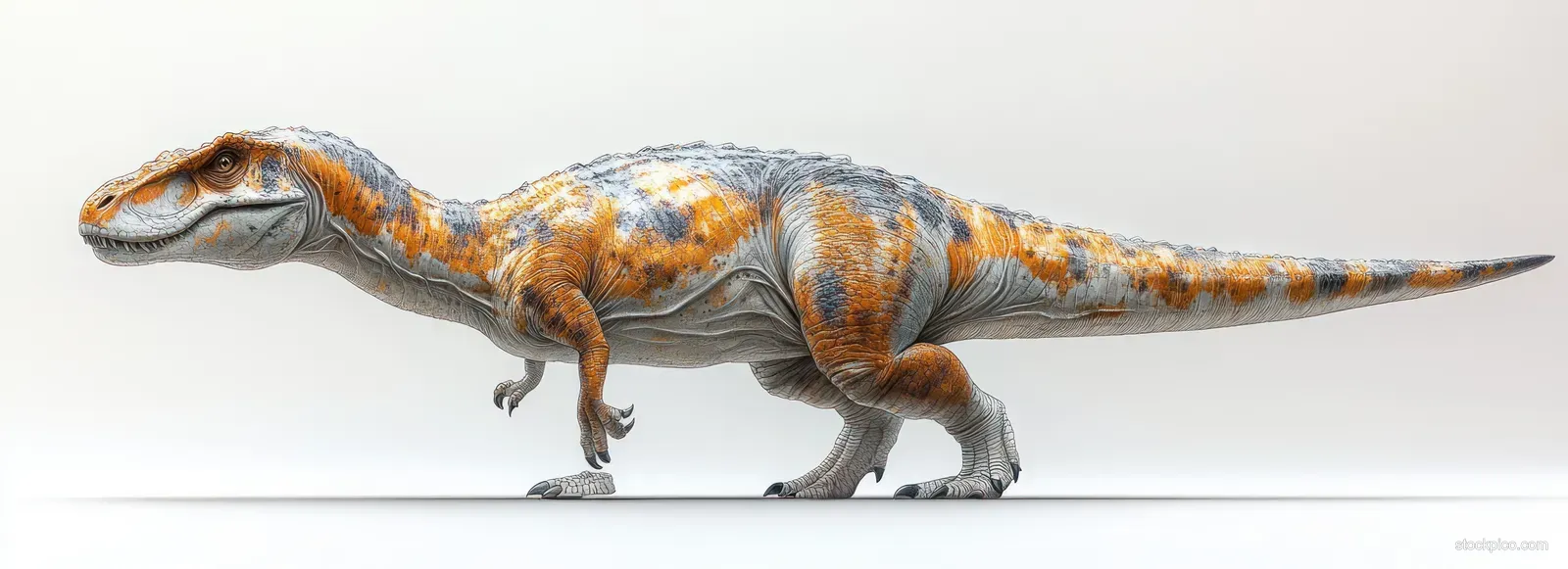 Masiakasaurus side profile illustration isolated on a white background.