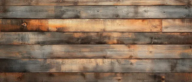 A close-up of weathered reclaimed pallet boards with visible wood grain and worn seams.