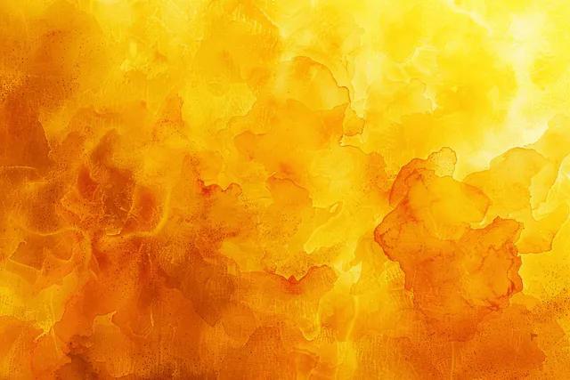 Yellow Orange Watercolor Abstract Background with Soft Grunge Texture
