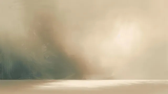 Soft blurred beige and gray gradient with misty horizon glow and calm atmosphere