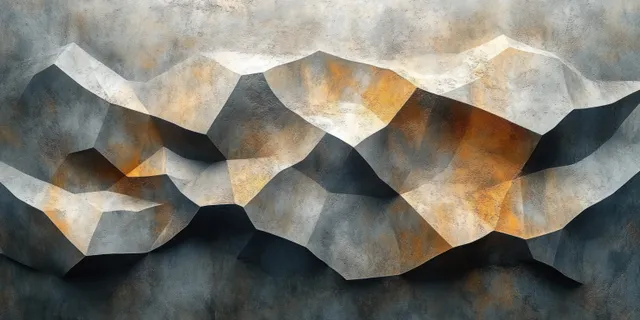 Abstract geometric paper folds texture with soft diffused light and gray negative space