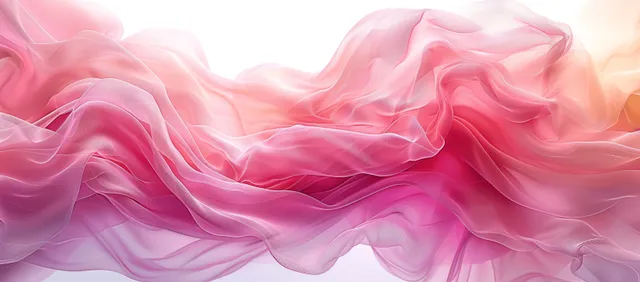 Pastel pink silk fabric waves drifting across a soft smoke-like background