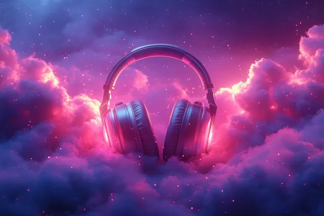 Futuristic headphones designed with air purification technology and immersive audio for a healthier lifestyle.