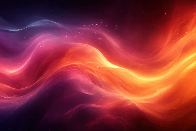 Fiery orange and deep magenta abstract gradient waves with soft glowing light trails