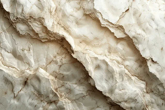 Beige concrete wall closeup with cracked plaster and uneven weathered layers.