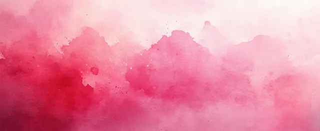 Pink watercolor abstract background with soft cloudlike texture and paint drips