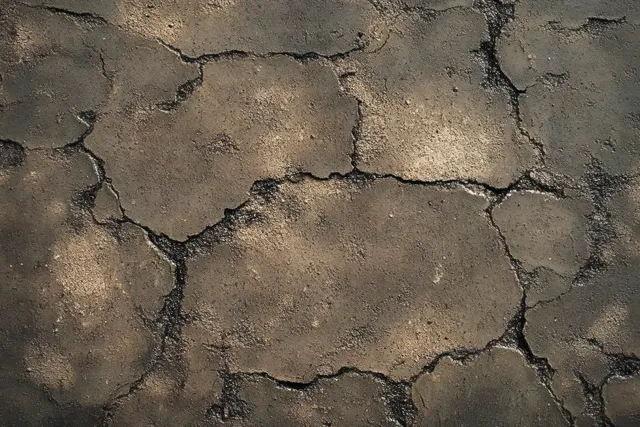 Dry cracked earth soil surface with deep arid texture patterns