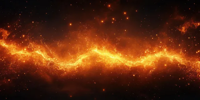 Glowing ember and spark abstract background with fiery lightning-like light trails