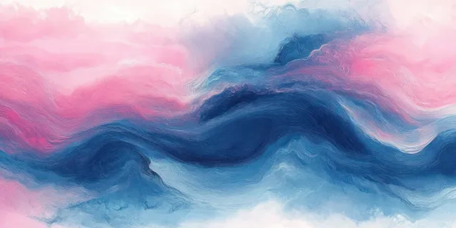 Abstract Watercolor Brushstroke Background in Blue and Pink Fluid Hues