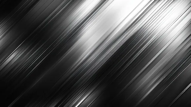 A diagonal grooved brushed metal surface with dark tones and silver highlights fills the frame.