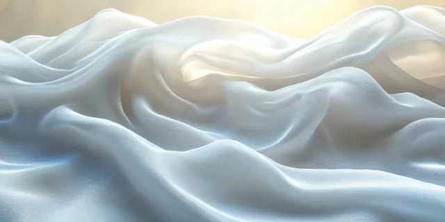 White fabric flow with soft light shadows forming geometric folds background texture