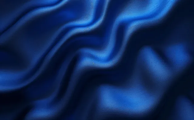 Navy Blue Satin Waves with Soft Folds and Metallic Glow