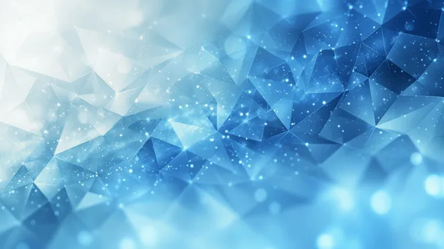 Blue and green polygonal abstract background with sparkling light refractions