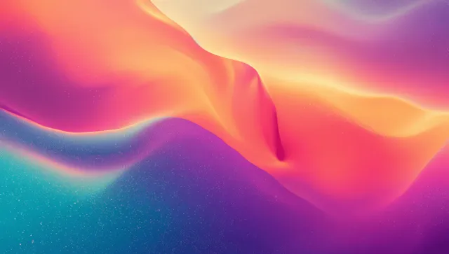 Teal and pink fluid gradient waves with retro grainy texture summer poster background