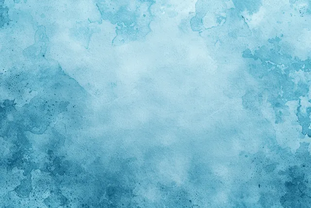 Pastel light blue watercolor wash texture on vintage paper with mottled grain
