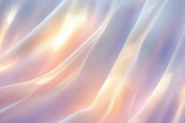 Pastel abstract background with swirling prism rainbow sunlight rays and soft glowing highlights.