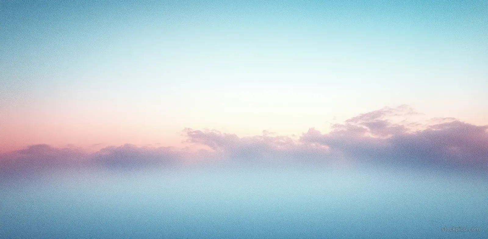 Light blue gradient sky background with soft misty haze and subtle grain texture for use as a banner backdrop.