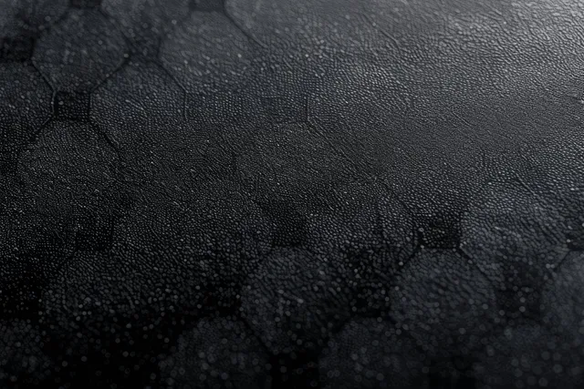Dark hexagon grunge background with grey gradient blur and subtle film grain across the surface.