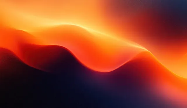 Orange and black abstract gradient background with smooth glowing fiery wave texture across the frame.