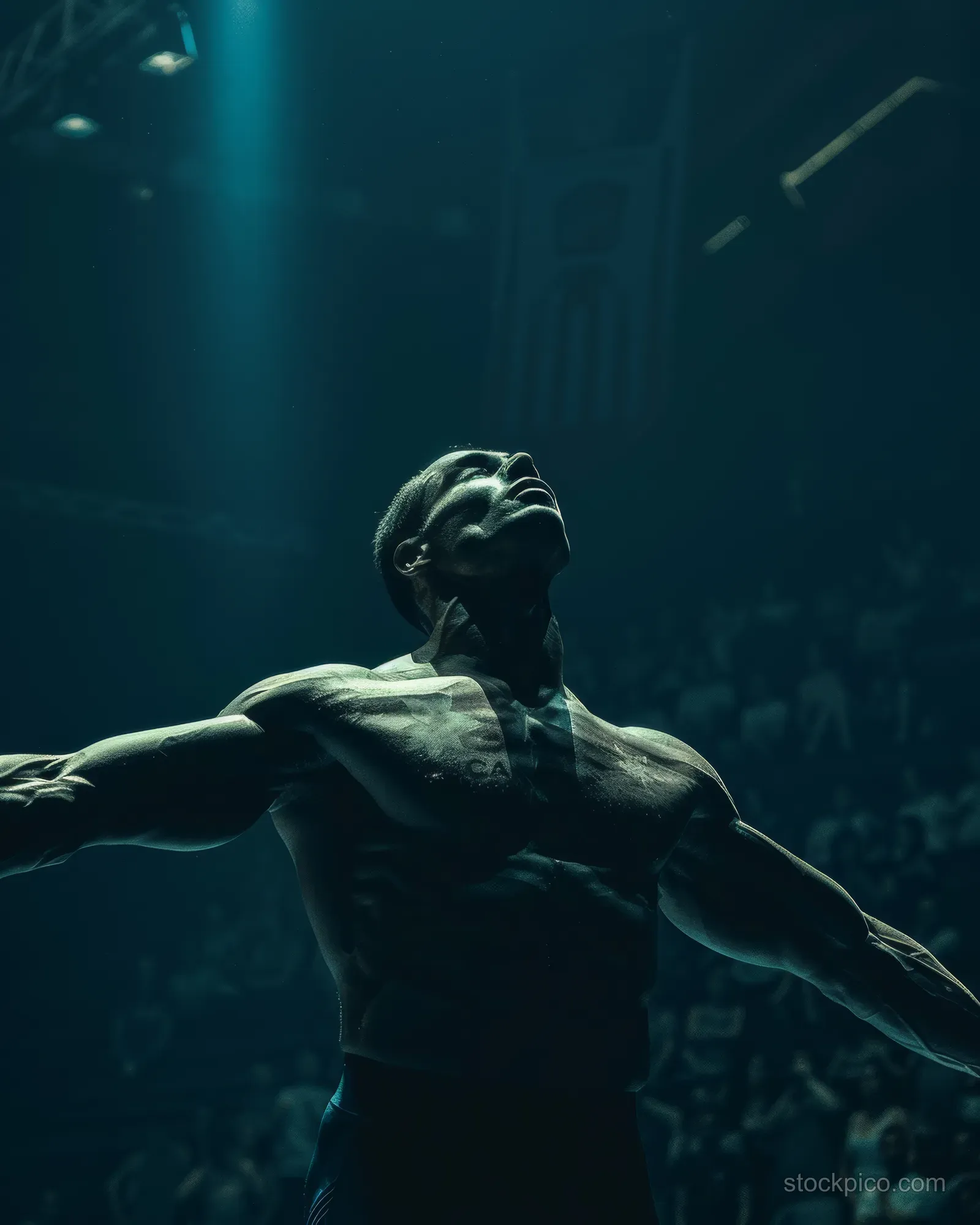 Team USA gymnast performs a powerful floor routine, showcasing strength and precision in a vibrant competitive atmosphere.