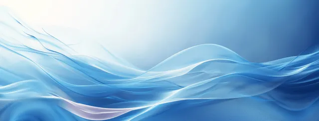 Abstract blue wave background with soft flowing ribbons and clean white design space