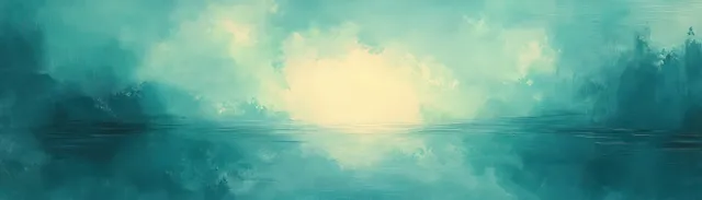 Abstract aqua teal grunge background with soft light and brush strokes
