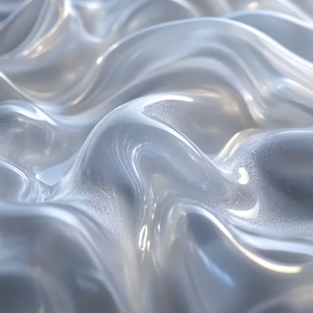 Translucent gel serum swirled into a glossy smear on a white background in a close-up.
