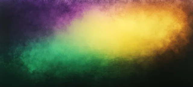 Dreamlike green yellow purple gradient glow swirling into soft textured haze background