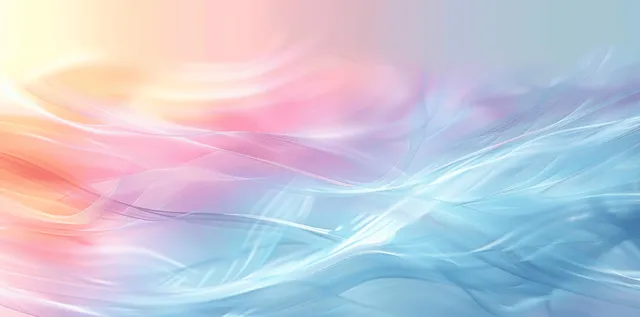 Pastel blurred gradient abstract background with light blue and pink ribbon-like glow streaks