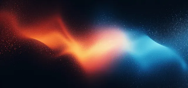 Abstract neon gradient nebula texture drifting across a black banner with grainy glow
