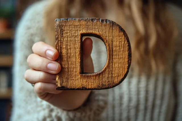 Hand holding wooden letter D, symbolizing depression and need for mental health support