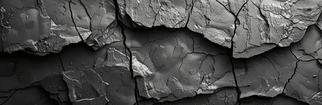 Black volcanic rock wall texture with deep cracks, rough slate-like surface, dramatic lighting