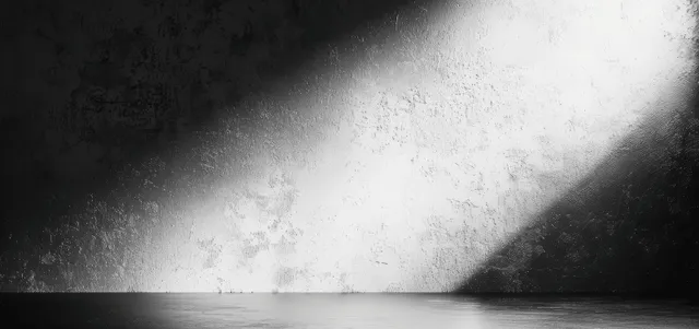 Grainy monochrome concrete wall background with a soft diagonal shadow across the surface.