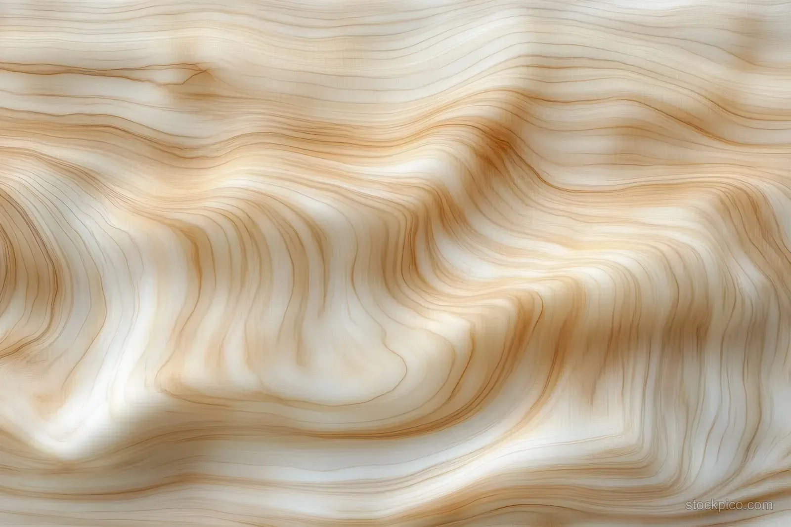 Wavy layered pattern in beige and warm brown resembling carved geological topography.
