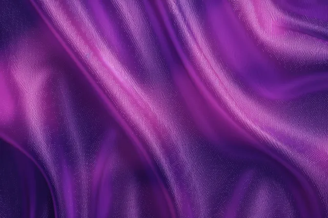 Glossy purple and pink satin fabric waves with light reflections and soft folds