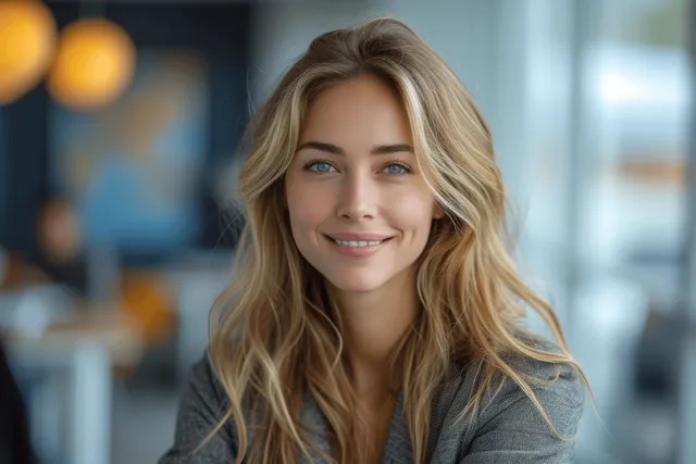 Mature businesswoman interviewing a female candidate in a corporate office with blurred background.