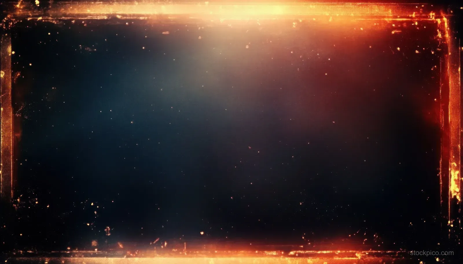 Dark film-grain background inside a worn cinematic frame with warm golden light leaks and vignette edges.