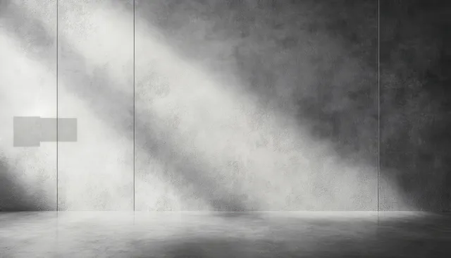 Textured concrete wall with soft natural light and drifting gray shadows