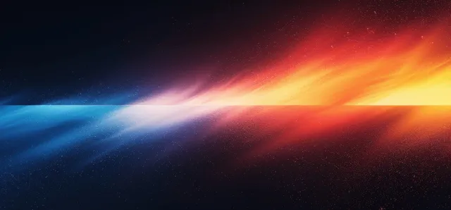 Neon cosmic light wave gradient background with red orange glow and black grain texture