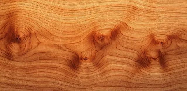 Cherry wood grain texture close-up with warm flowing patterns and subtle knots