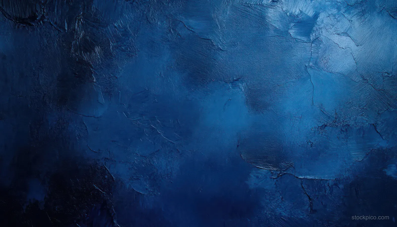 Deep blue abstract textured background with layered brush strokes.